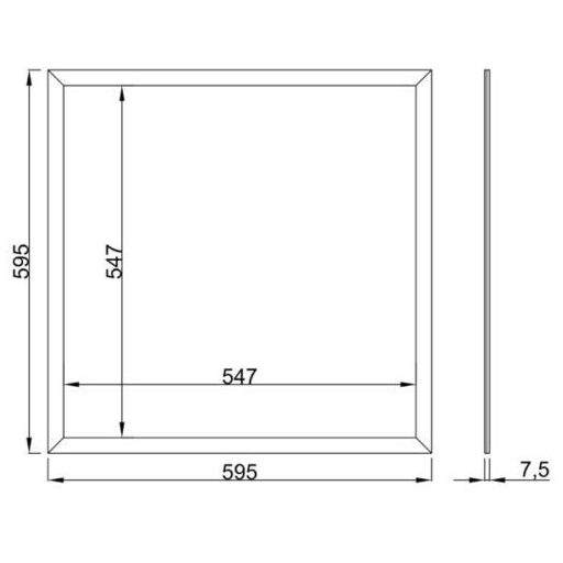 Led 60x60 panel 48 W , természetes fehér, Slim
