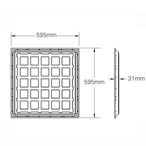 Új generációs háttérvilágítású Led panel 40 W, 60x60, hideg fehér, 4800 Lumen