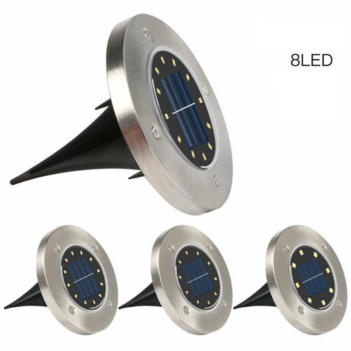Taposásálló, leszúrható kerti szolár lámpa, 4 db készlet, 8 LED