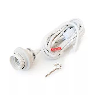 EURO 4m textilní kabel se zástrčkou bílá 230V E27 42W