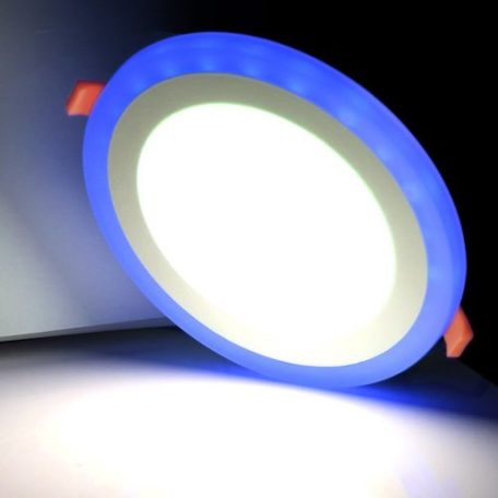 Két színű, Kék-Hideg fehér süllyeszthető LED panel, 18W+6W