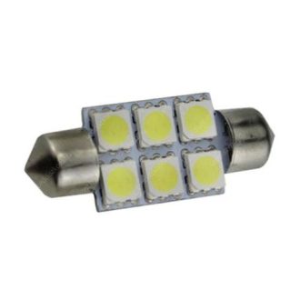   Autós Led Sofita rendszám világítás, 6 Led, 39 mm, 100 Lumen, 5050 chip, 1,5W, hideg fehér. Life Light Led 2 év garancia!