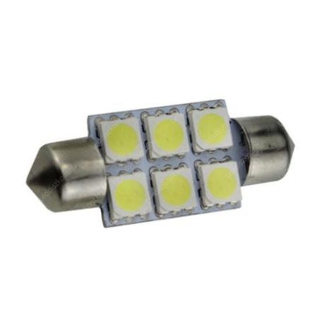 Autós Led Sofita rendszám világítás, 6 Led, 42 mm, 100 Lumen, Samsung chip, 1,5W, hideg fehér. Life Light Led 2 év garancia!