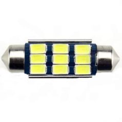   Autós Led Sofita Canbus rendszám világítás, 9 Led, 36 mm, 200 Lumen, 5730 chip, 2,5W, hideg fehér. Life Light Led 2 év garancia!