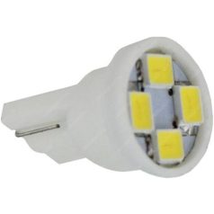   Autós Led T10 helyzetjelző, index világítás, 4 Led, 50 Lumen, 1W, hideg fehér, nem T10 izzó! Life Light Led 2 év garancia!