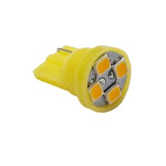   Autós Led T10 helyzetjelző, index világítás, 4 Led, 40 Lumen, 1W, sárga. Life Light Led 2 év garancia!