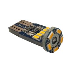   Autós Led T10 Canbus helyzetjelző, index világítás, Samsung chip, 15 Led, 60 Lumen, 1W, sárga. Life Light Led 1 év garancia!
