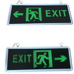   Led Exit lámpa, kétoldalas, kijáratjelző vészvilágítás, 3W, 3H üzemidő, folyamatosan világít. Jobb vagy bal oldalra mutat. 