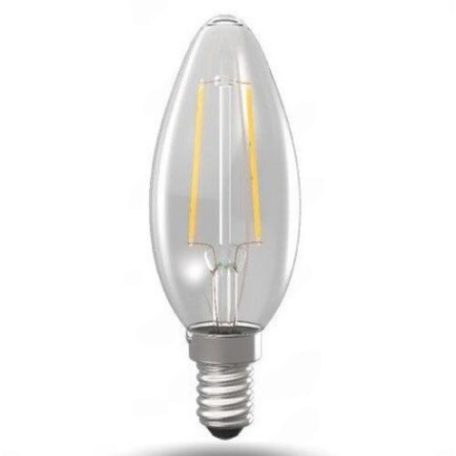 Inesa Led Filament gyertya égő 2W, 250 Lumen, 30W izzó helyett. E14,  meleg fehér. 
