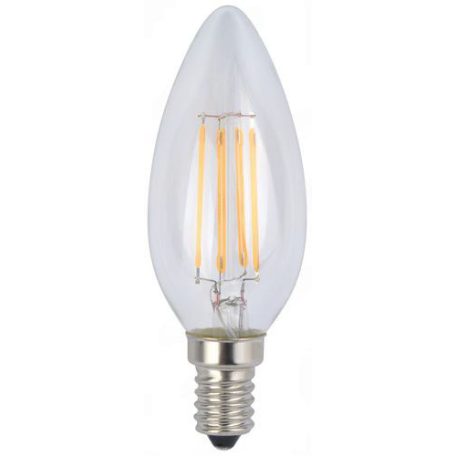 Led Filament gyertya égő 4W, 430 Lumen, 40W izzó helyett. E14, 2700K, meleg fehér. 