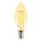 Led Filament gyertya égő 6W, 500 Lumen, 50W izzó helyett. E14, 2000 kelvin, extra meleg fehér, nem vibrál a fénye! Life Light Led 2 év garancia!