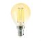 Led Filament körte égő 6W, Borostyán bura, 45mm, 500 Lumen, E14, 2000K, extra meleg fehér, nem vibrál! Life Light Led 2 év garancia!