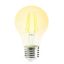 Led Filament körte égő 6W, borostyán bura, 45mm, 500 Lumen, 50W izzó helyett. E27, 2000K, extra meleg fehér, nem vibrál! Life Light Led 2 év garancia!
