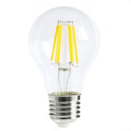 Led Filament körte égő 6W,  45mm, 700 Lumen, 70W izzó helyett. E27, 4000 kelvin, természetes fehér, nem vibrál a fénye! Life Light Led 2 év garancia!