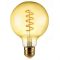 Led Filament körte égő 6W, borostyán burás dekor Led. 95mm, 500 Lumen, 50W izzó helyett. E27, 2100K, extra meleg fehér, nem vibrál! Life Light Led.