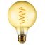 Led Filament körte égő 6W, borostyán burás dekor Led. 95mm, 500 Lumen, 50W izzó helyett. E27, 2100K, extra meleg fehér, nem vibrál! Life Light Led.