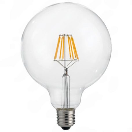Led Filament körte égő 8W, 1000 Lumen, 120mm, 80W izzó helyett. E27, 2700K, meleg fehér, nem vibrál a fénye! Life Light Led 