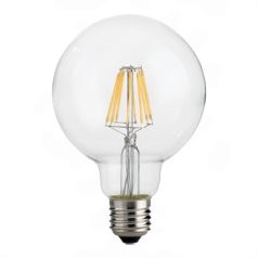   Led Filament körte égő 8W, 1000 Lumen, 95mm, 80W izzó helyett. E27, 2700K, meleg fehér, nem vibrál a fénye! Life Light Led 