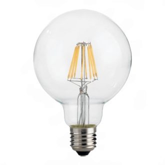   Led Filament körte égő 8W, 1000 Lumen, 95mm, 80W izzó helyett. E27, 2700K, meleg fehér, nem vibrál a fénye! Life Light Led 