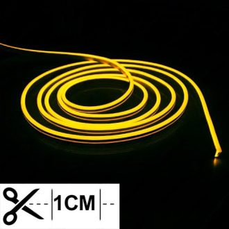   Led Neon Flex 1 centinkként vágható! 24V, 10W, 120 Led/m, 6x12mm, IP68 vízálló, sárga. Life Light Led 2 év garancia!