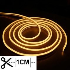   Led Neon Flex 1 centinkként vágható! 24V, 10W, 120 Led/m, 6x12mm, IP68 vízálló, meleg fehér. Life Light Led 2 év garancia!