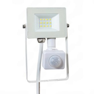   Led reflektor 10W, 1200 lumen, mozgásérzékelővel, IP65, vízálló. 3000 kelvin, meleg fehér. Life Light Led 2 év garancia!