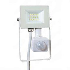   Led reflektor 10W, 1100 lumen, mozgásérzékelővel, IP65, vízálló. 4000 kelvin, közép fehér. Life Light Led 2 év garancia!