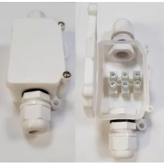   IP65 vízhatlan fehér kötődoboz, 450V/24A, 3*0,5mm-2,5mm vezetékhez! Minden kültéri lámpatest elengedhetetlen kelléke! Life Light Led.