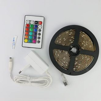   RGB Led szalag csomag, 3 méter IP65 vízálló RGB Led szalag, 30 Ledes, 24 gombos infrás vezérlő, 1,5A tápegység. Life Light Led.