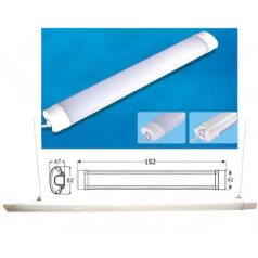   Por és páramentes LED lámpatest 150 cm, 74W, 7450 lumen, 58mm, 4000K, közép fehér. Led Tri-proof, IP65 vízálló ipari lámpa. Life Light led 2 év garancia!