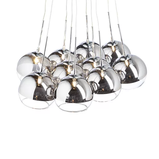 ASTRAL závěsná chromované sklo/čiré sklo 230V/12V G4 10x20W