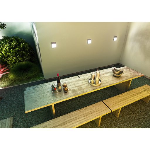 RENDL R11169 VERIA LED kültéri lámpa, szögletes fali IP54 ezüstszürke