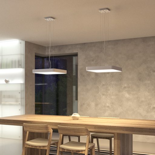 RENDL R11291 MENSA LED függőlámpatest, szögletes műszaki fehér