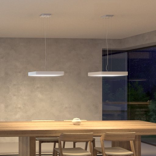 RENDL R11291 MENSA LED függőlámpatest, szögletes műszaki fehér