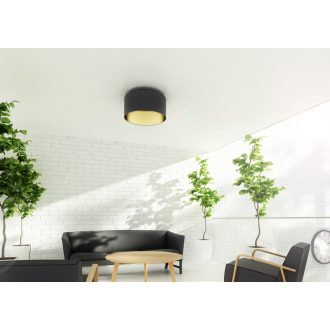  RENDL R11461 DOUBLE lámpabúra, univerzális lámpaernyők Polycotton fekete/arany fólia