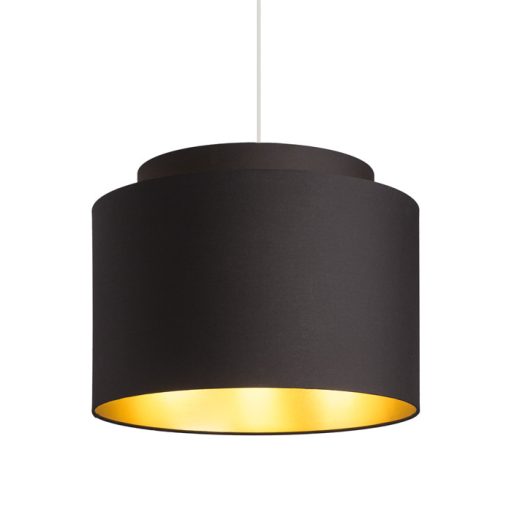 RENDL R11461 DOUBLE lámpabúra, univerzális lámpaernyők Polycotton fekete/arany fólia
