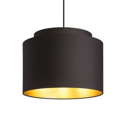 RENDL R11461 DOUBLE lámpabúra, univerzális lámpaernyők Polycotton fekete/arany fólia