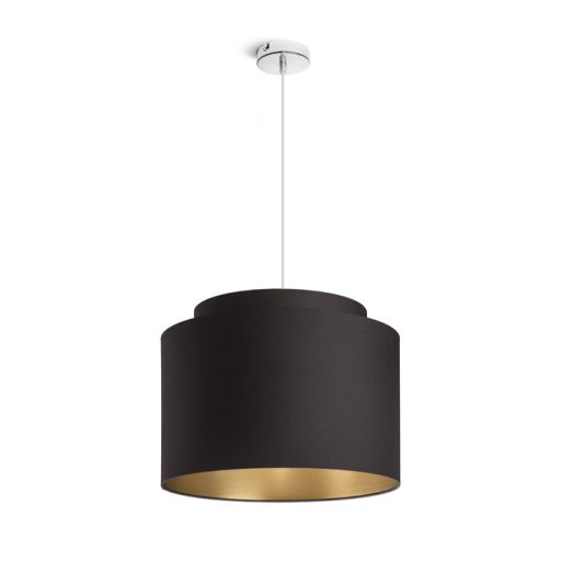 RENDL R11461 DOUBLE lámpabúra, univerzális lámpaernyők Polycotton fekete/arany fólia