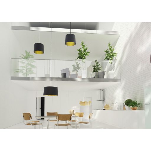 RENDL R11467 ASPRO lámpabúra, függesztett lámpaernyők Polycotton fekete/arany fólia