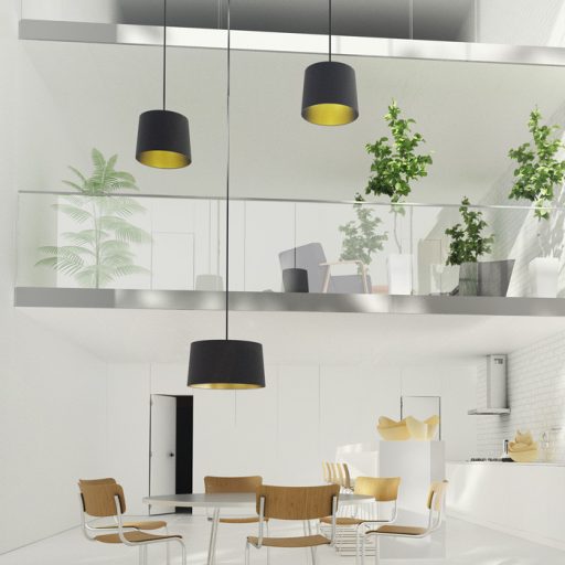 RENDL R11467 ASPRO lámpabúra, függesztett lámpaernyők Polycotton fekete/arany fólia