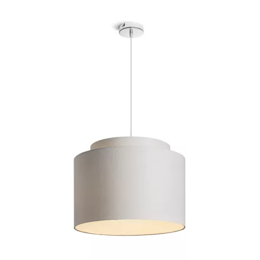 DOUBLE 40/30 stínidlo Chintz světle šedá/bílé PVC max. 23W