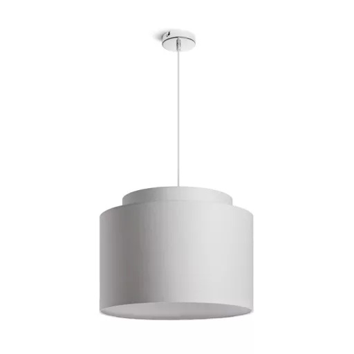 DOUBLE 40/30 stínidlo Chintz světle šedá/bílé PVC max. 23W
