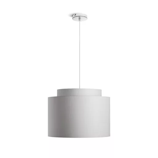 DOUBLE 40/30 stínidlo Chintz světle šedá/bílé PVC max. 23W