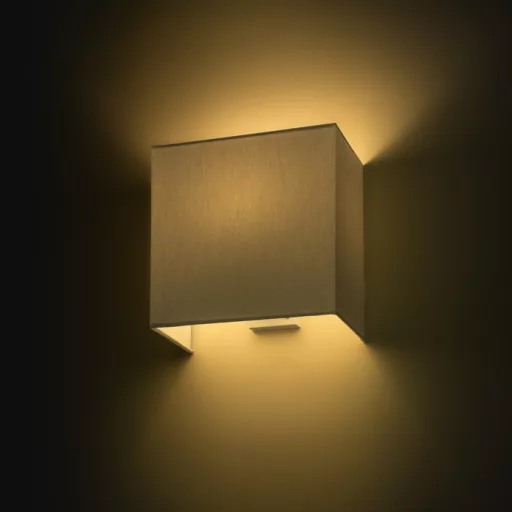 LOPE W 25/14 fali lámpa  Chintz világosszürke/fehér PVC 230V LED E27 15W