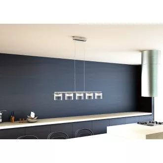 ESTRA V závěsná bílá čiré sklo 230V LED 5x5W 3000K