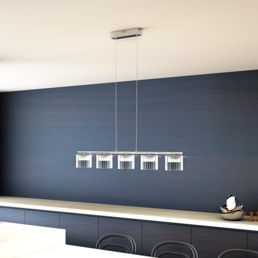 RENDL R11678 ESTRA LED függőlámpatest, hosszanti többszörös fehér átlátszó üveg