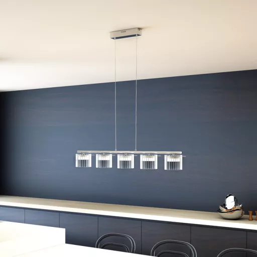 ESTRA V závěsná bílá čiré sklo 230V LED 5x5W 3000K