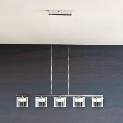 ESTRA V závěsná bílá čiré sklo 230V LED 5x5W 3000K