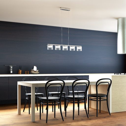 RENDL R11678 ESTRA LED függőlámpatest, hosszanti többszörös fehér átlátszó üveg
