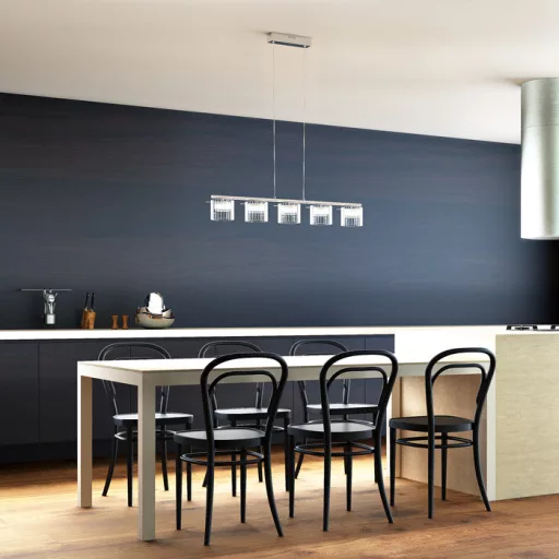 ESTRA V závěsná bílá čiré sklo 230V LED 5x5W 3000K